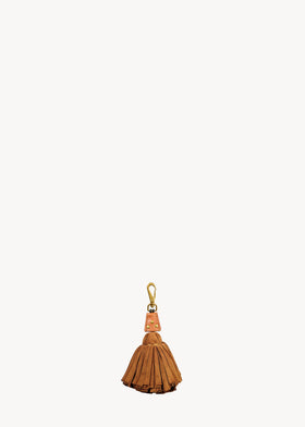 Keychain Big Pompon Caramel Goatskin