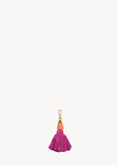 Keychain Big Pompon Bougainvillier Goatskin