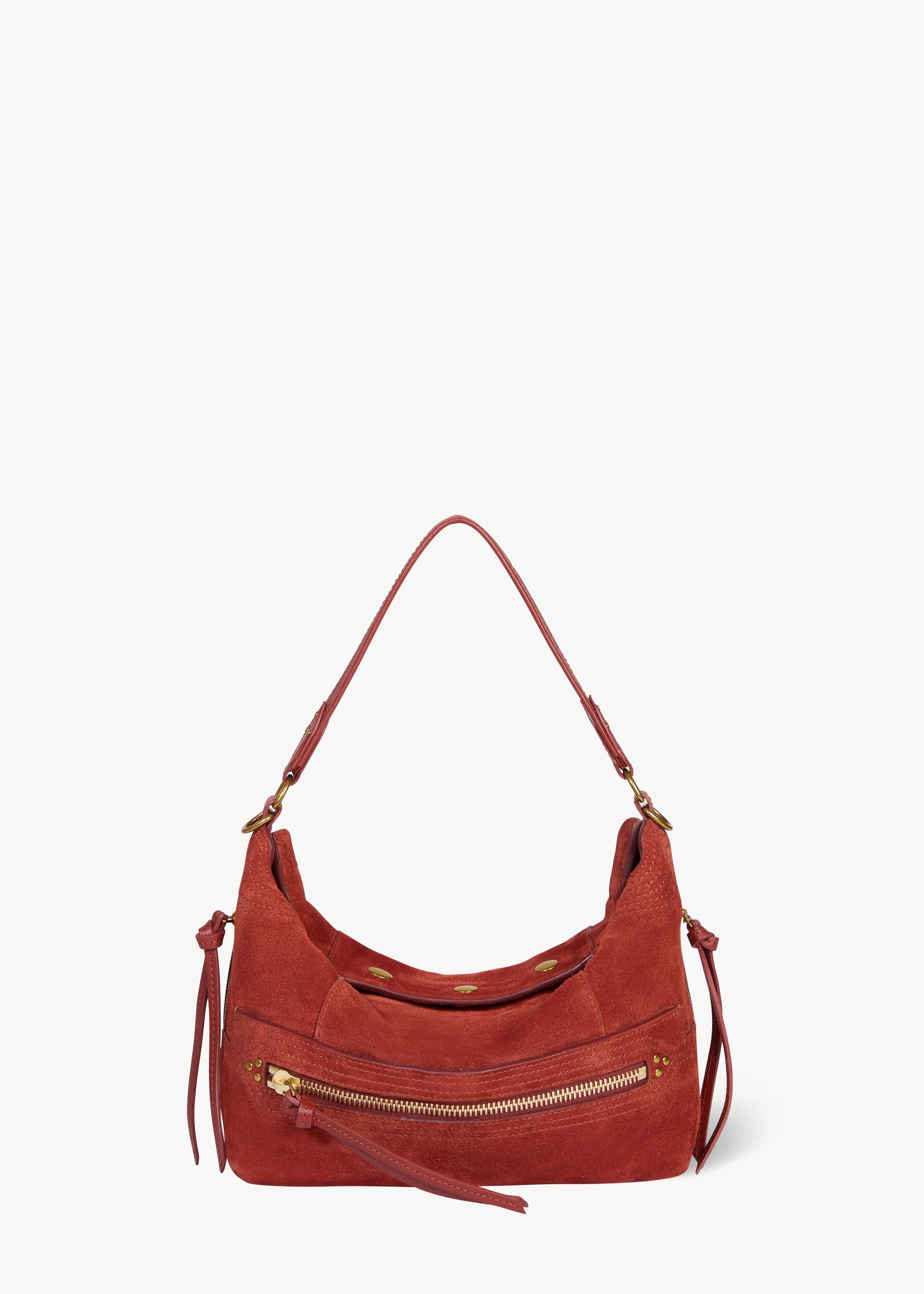 Sac Lucky Hobo Croûte Velours Rouille