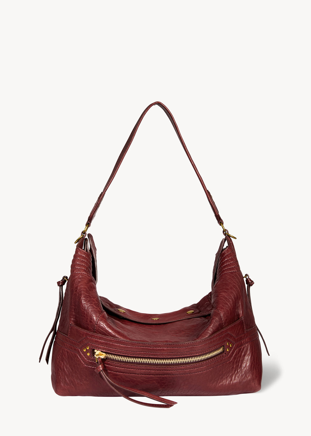Sac Lucky Hobo Large Agneau Bubble Burgundy