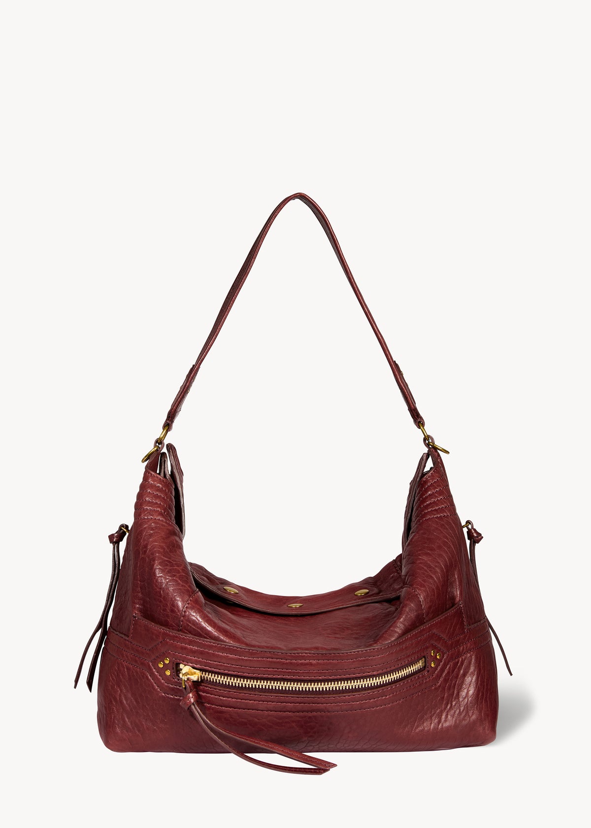 Sac Lucky Hobo Large Agneau Bubble Burgundy