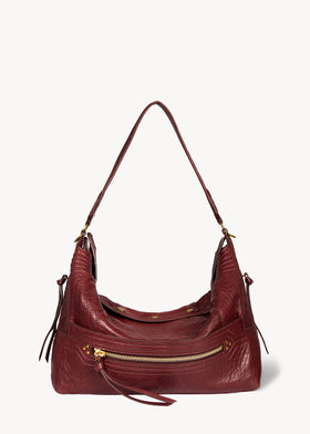 Sac Lucky Hobo Large Agneau Bubble Burgundy