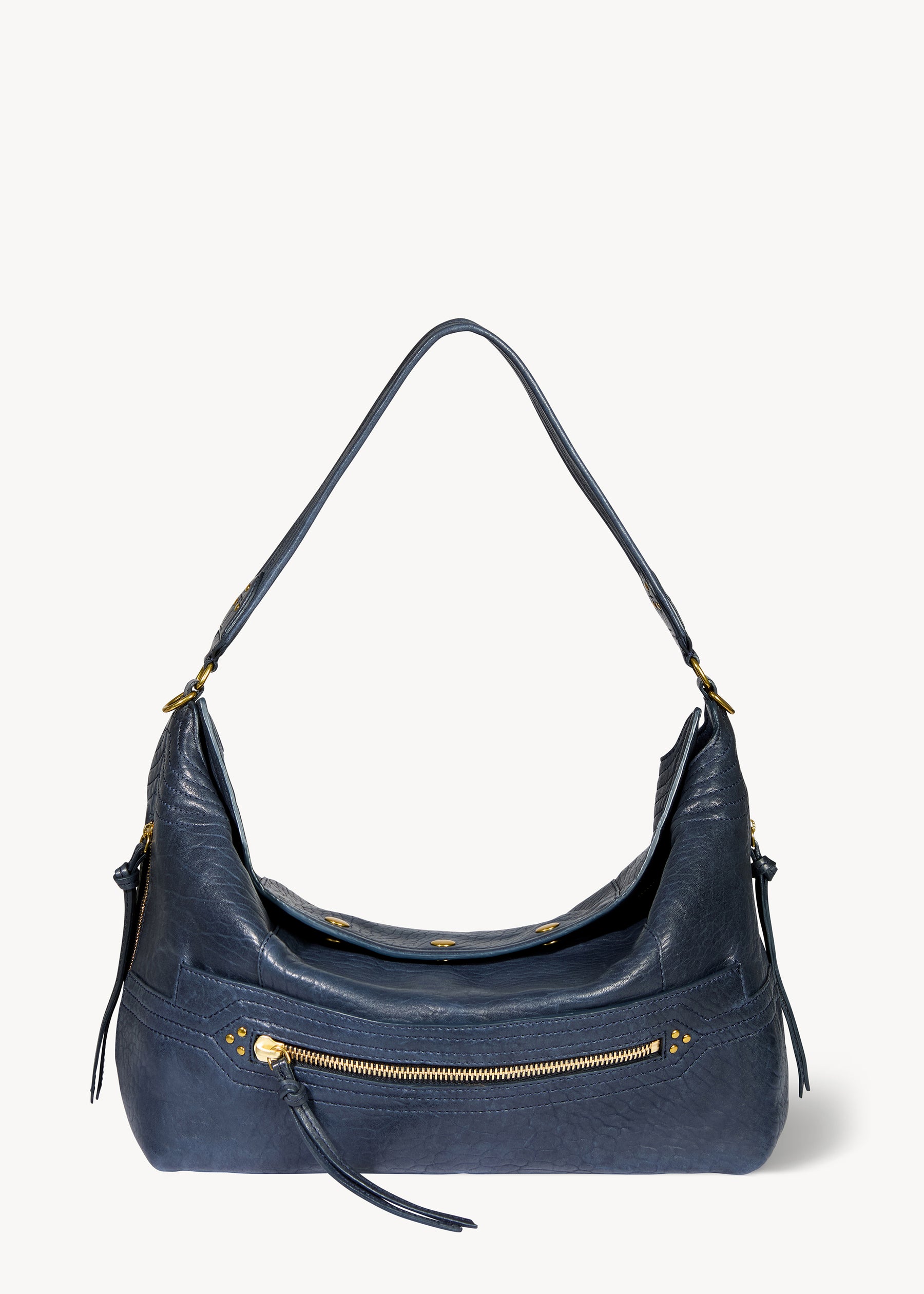 Sac Lucky Hobo Large Agneau Bubble Night Blue
