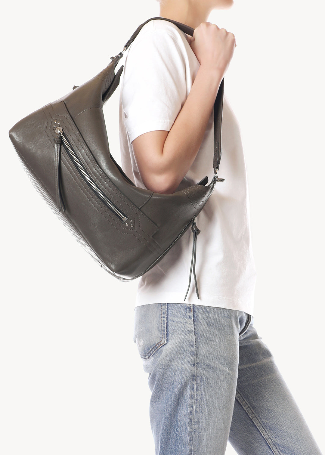 Sac Lucky Hobo Large buffle Gris
