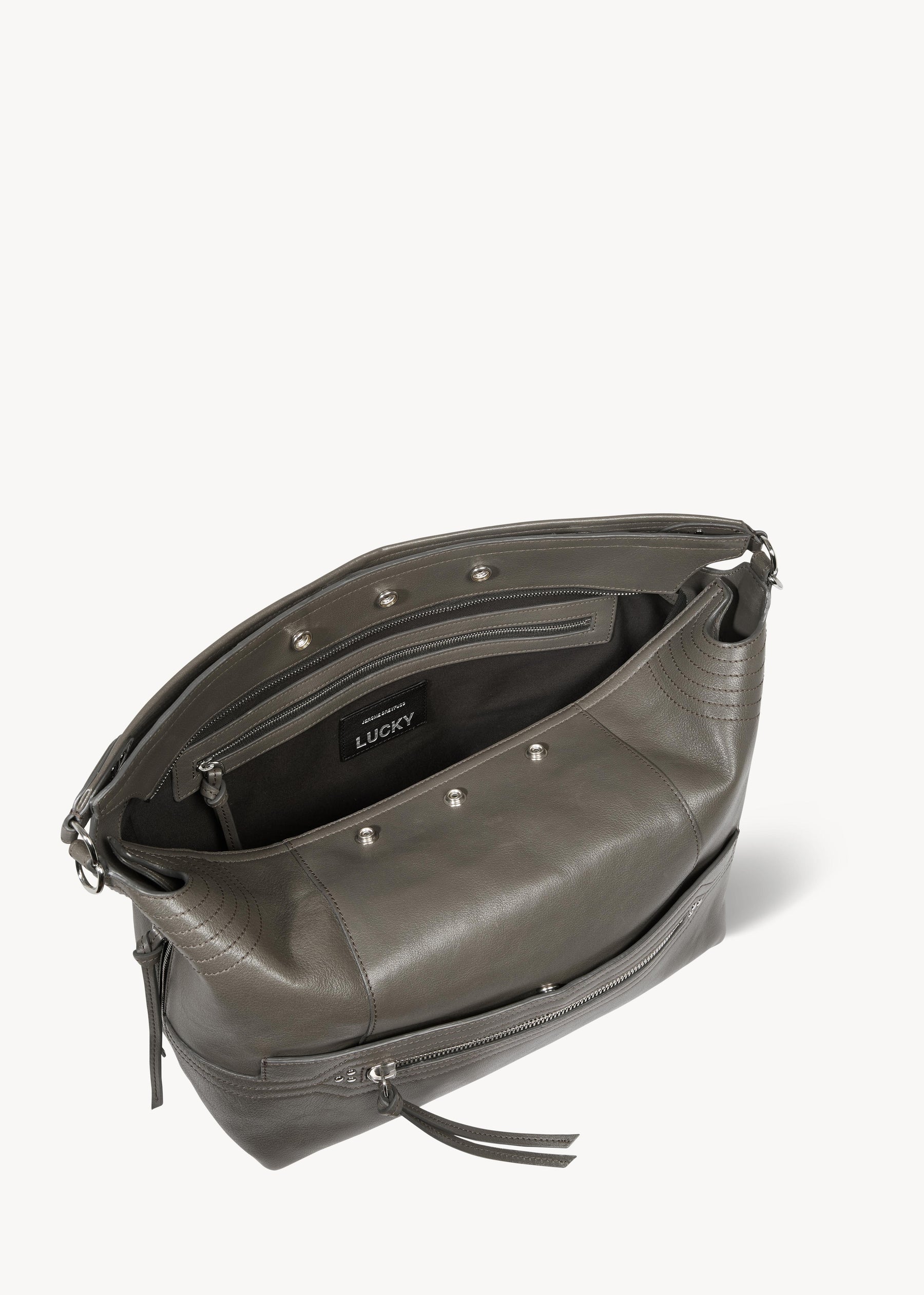 Sac Lucky Hobo Large buffle Gris