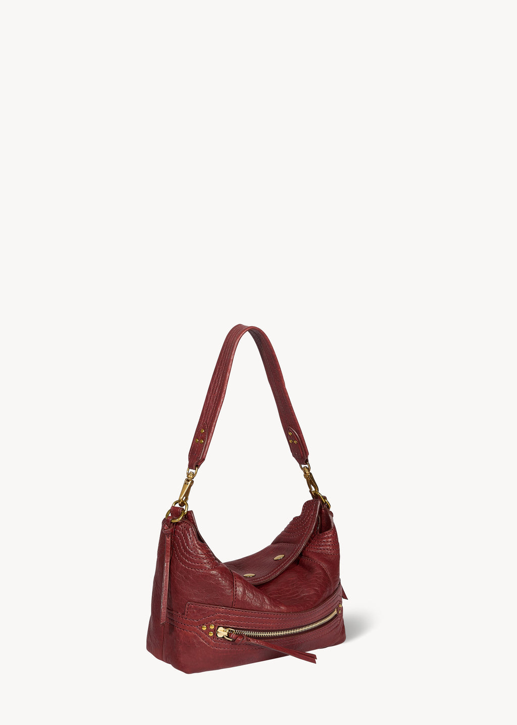 Sac Lucky Hobo Small Agneau Bubble Burgundy