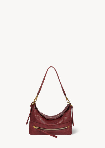 Sac Lucky Hobo Small Agneau Bubble Burgundy