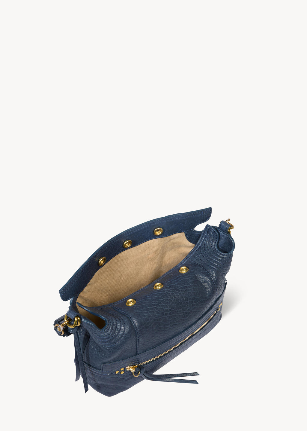 Sac Lucky Hobo Small Agneau Bubble Night Blue