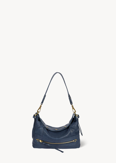Sac Lucky Hobo Small Agneau Bubble Night Blue
