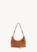 Sac Lucky Hobo Small Croûte Velours Caramel