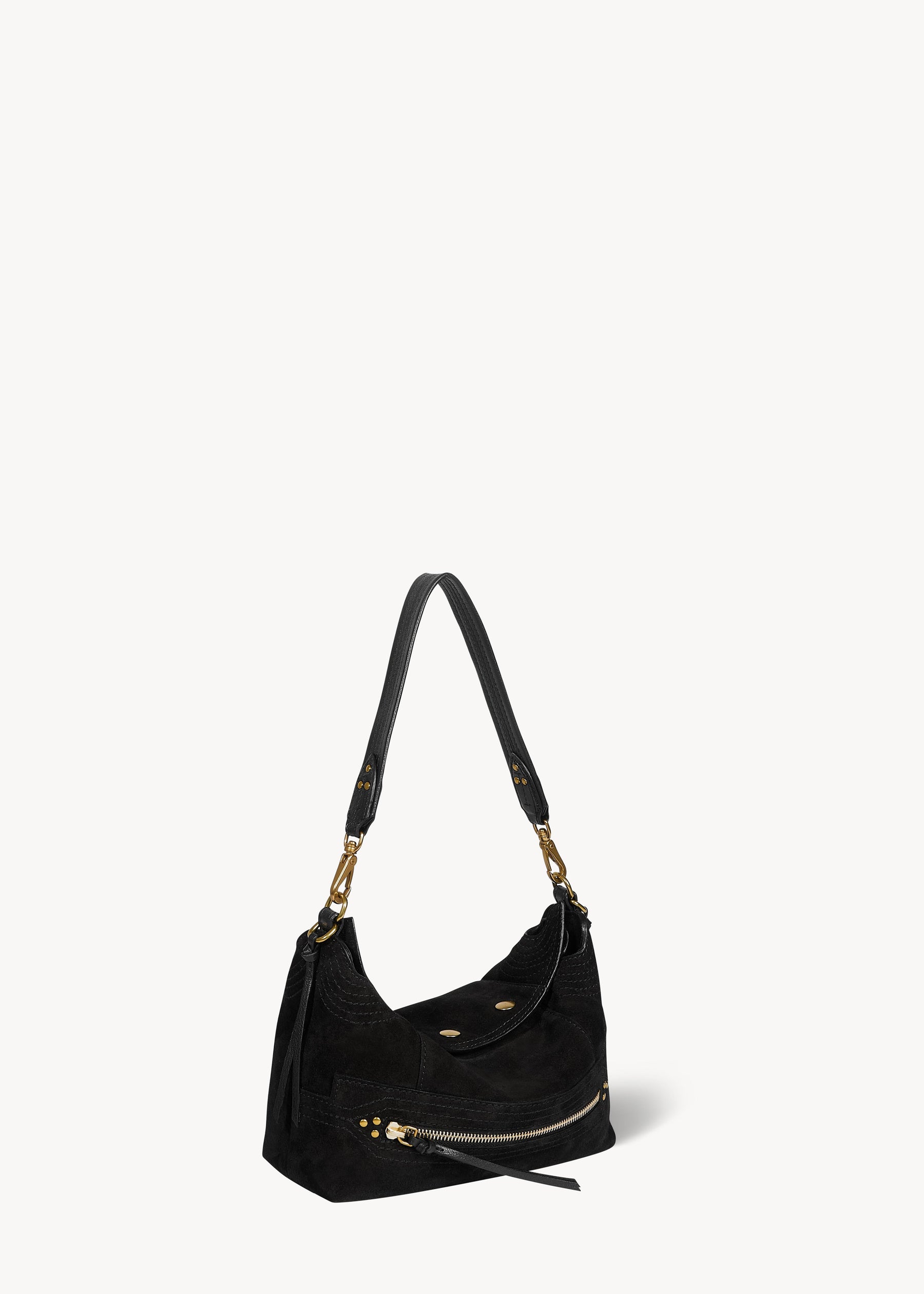 Sac Lucky Hobo Small Croûte Velours Noir
