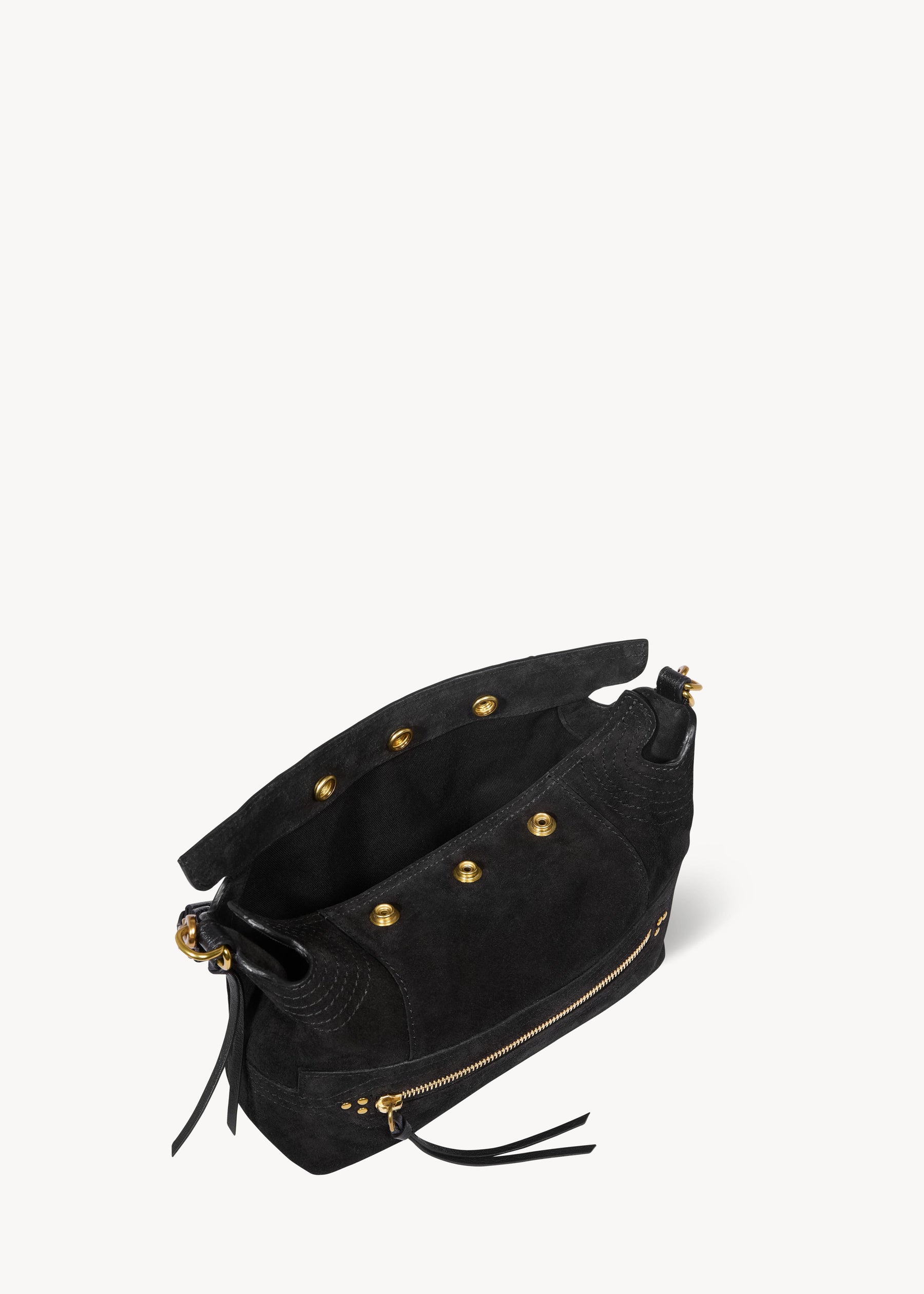 Sac Lucky Hobo Small Croûte Velours Noir