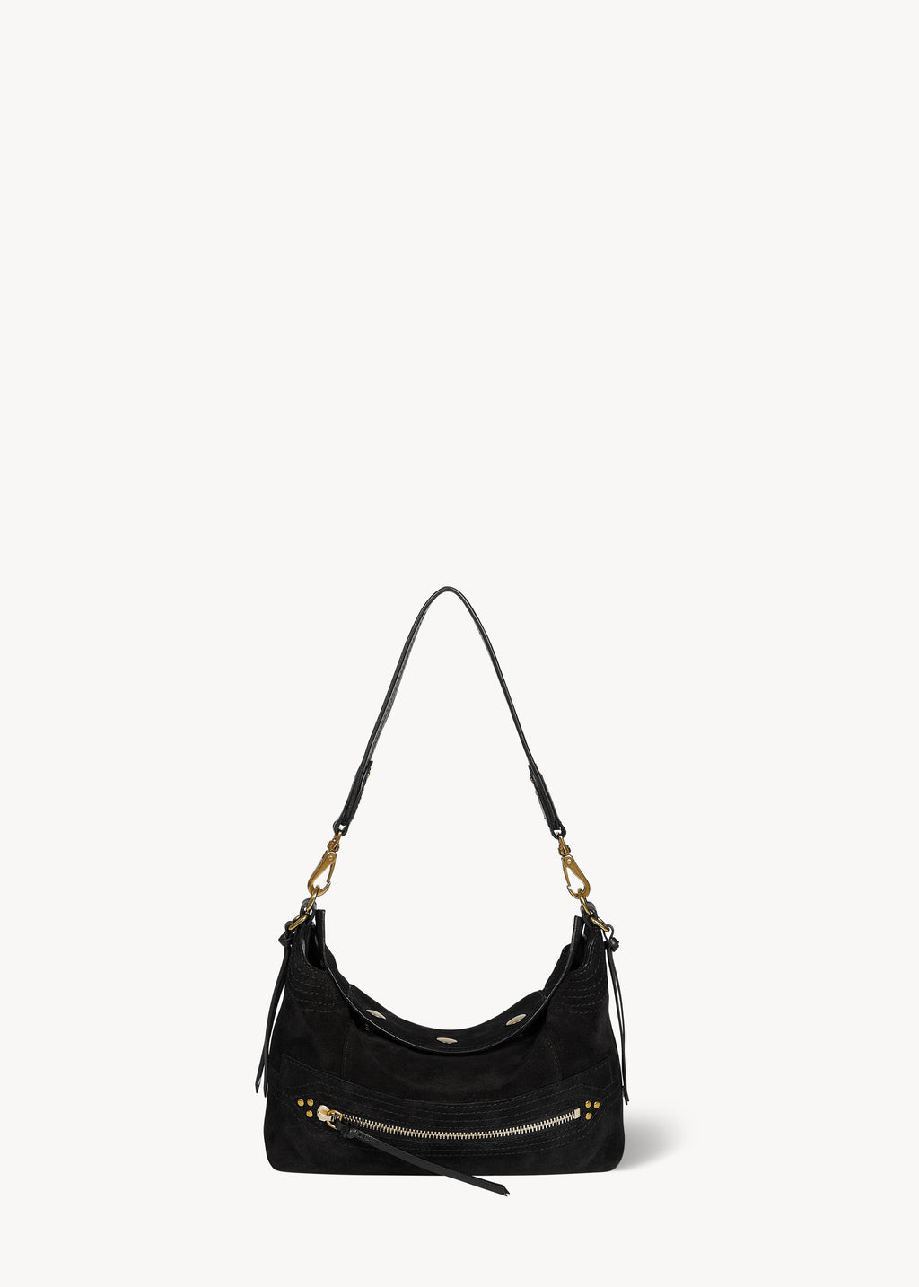 Sac Lucky Hobo Small Croûte Velours Noir