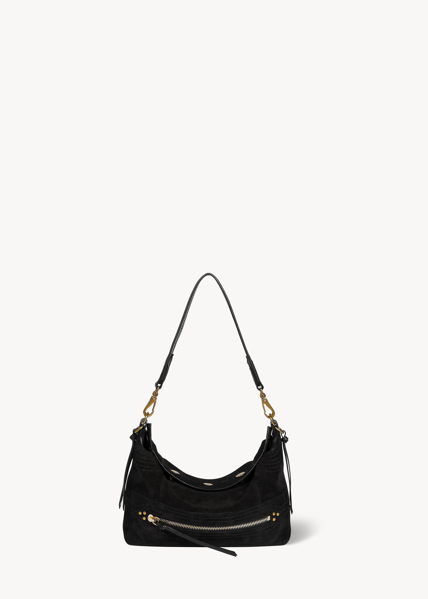 Sac Lucky Hobo Small Croûte Velours Noir