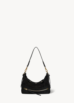 Sac Lucky Hobo Small Croûte Velours Noir