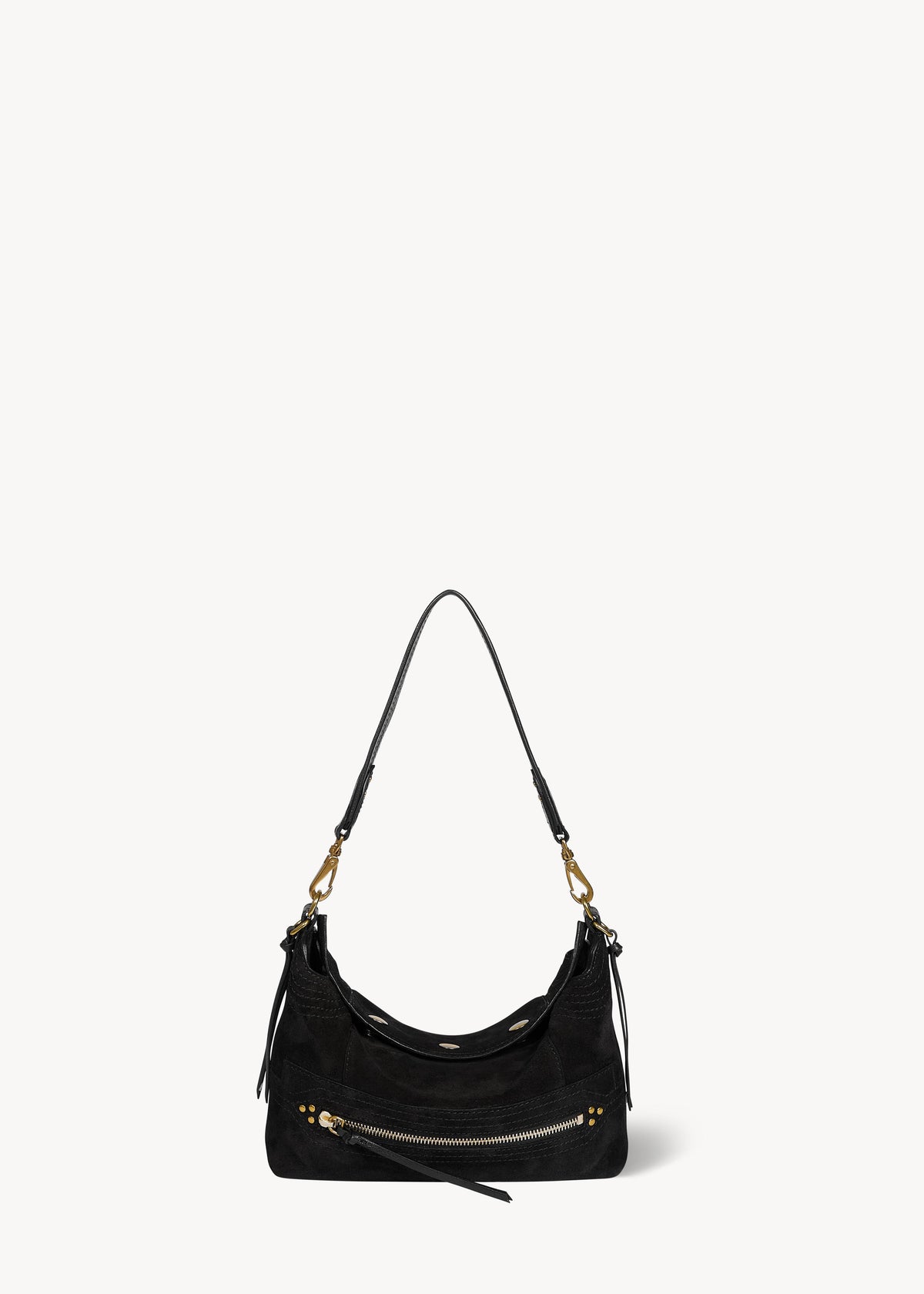Sac Lucky Hobo Small Croûte Velours Noir