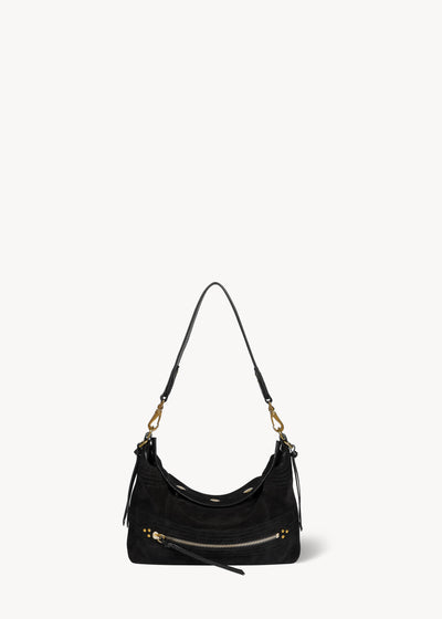 Sac Lucky Hobo Small Croûte Velours Noir