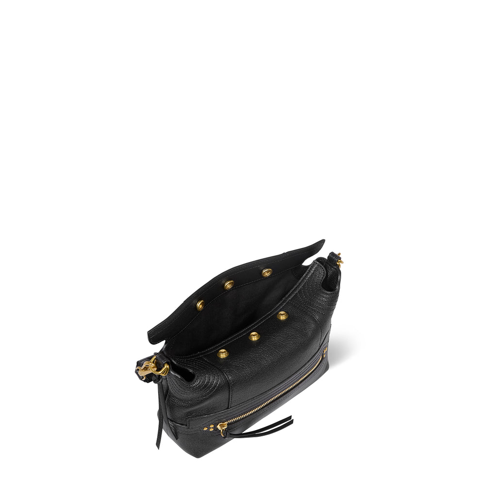 Sac Lucky Hobo Small buffle Noir Brass