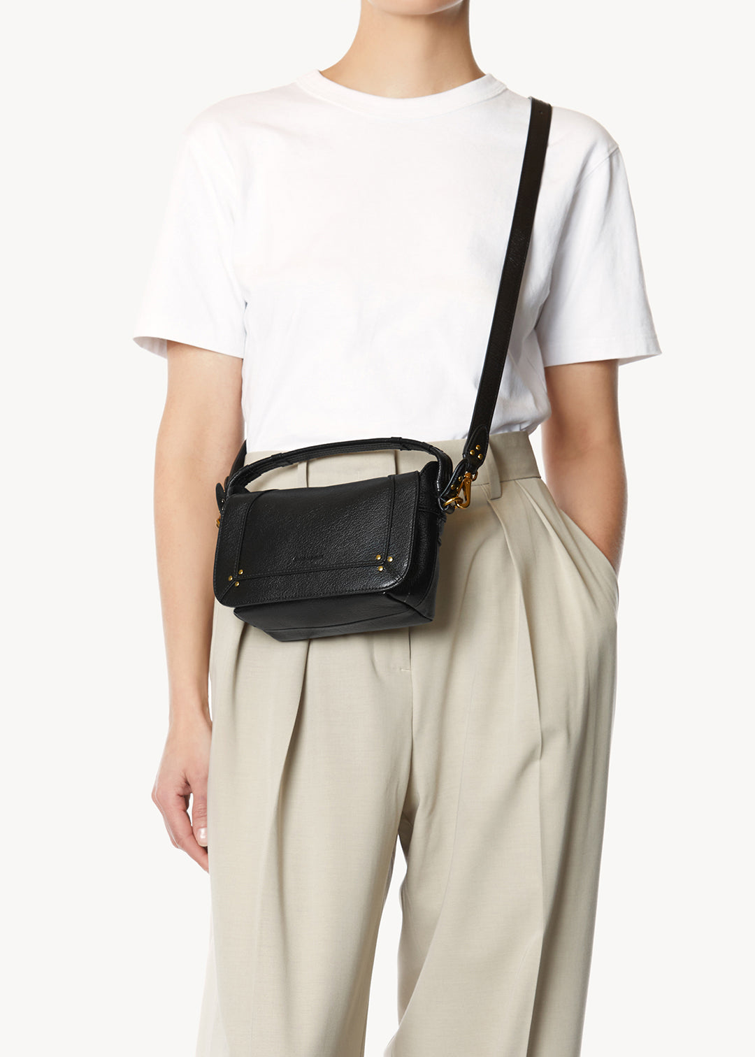Sac Pepito S Buffle Noir Brass
