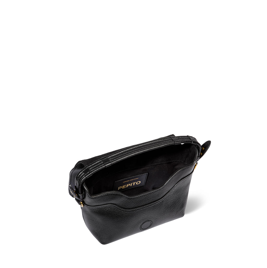 Sac Pepito S Buffle Noir Brass