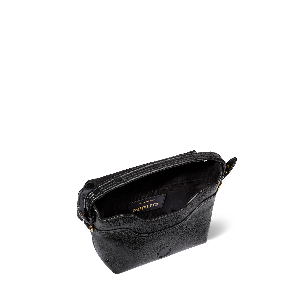 Sac Pepito S Buffle Noir Brass
