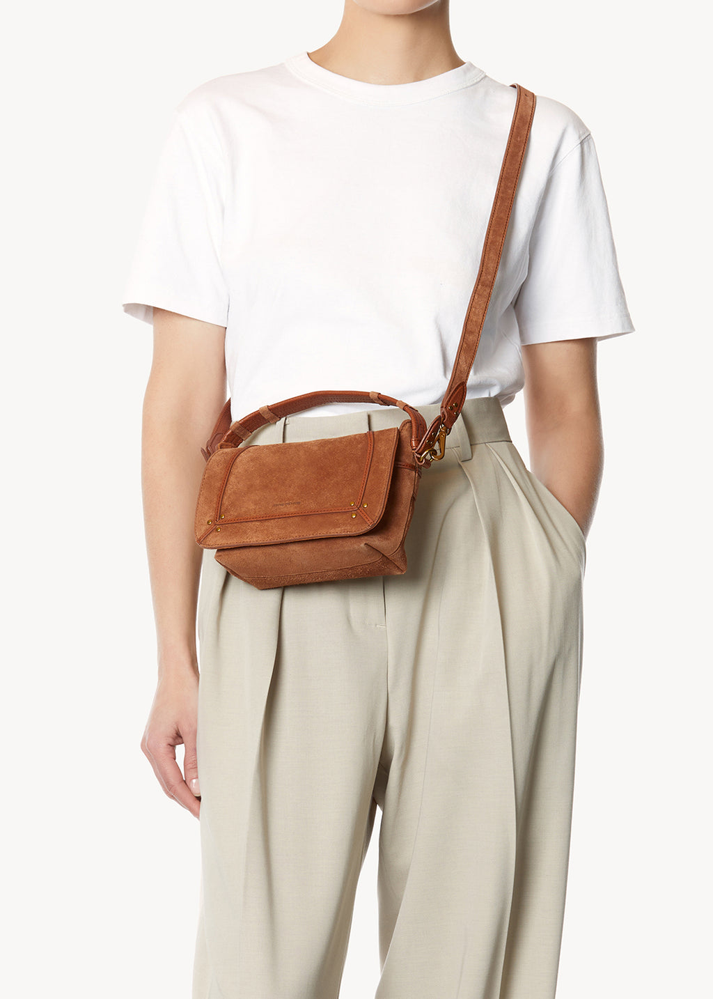 Sac Pepito S Croûte Velours Caramel