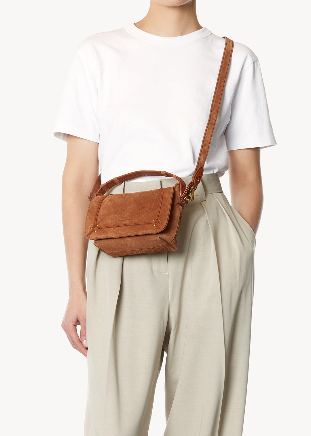 Sac Pepito S Croûte Velours Caramel