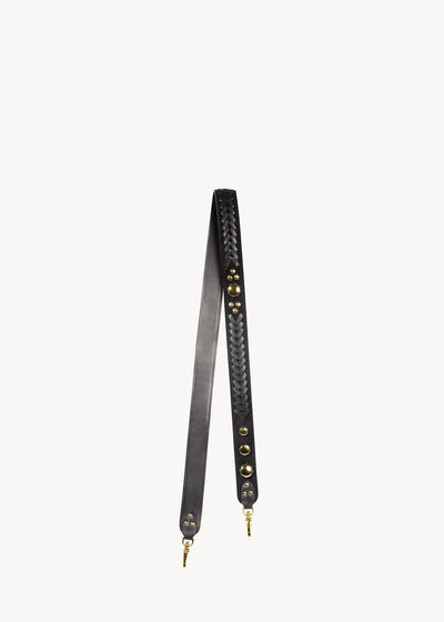 Bandouliere Gaucho Croûte Velours Noir Brass