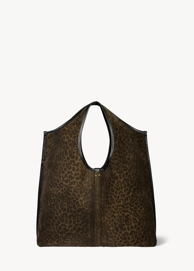 Paco Tote Bag Imprimé Léopard kaki Split Suede