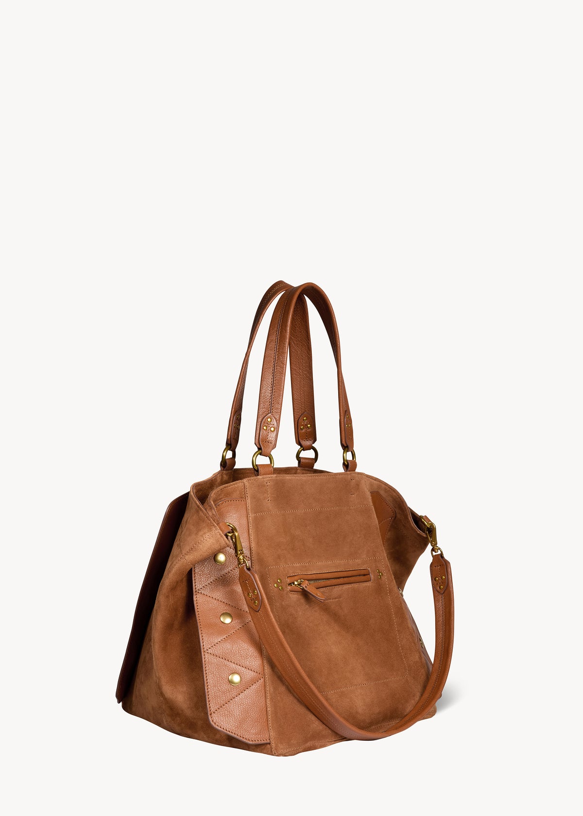Sac Cabas Roger Croûte Velours Caramel