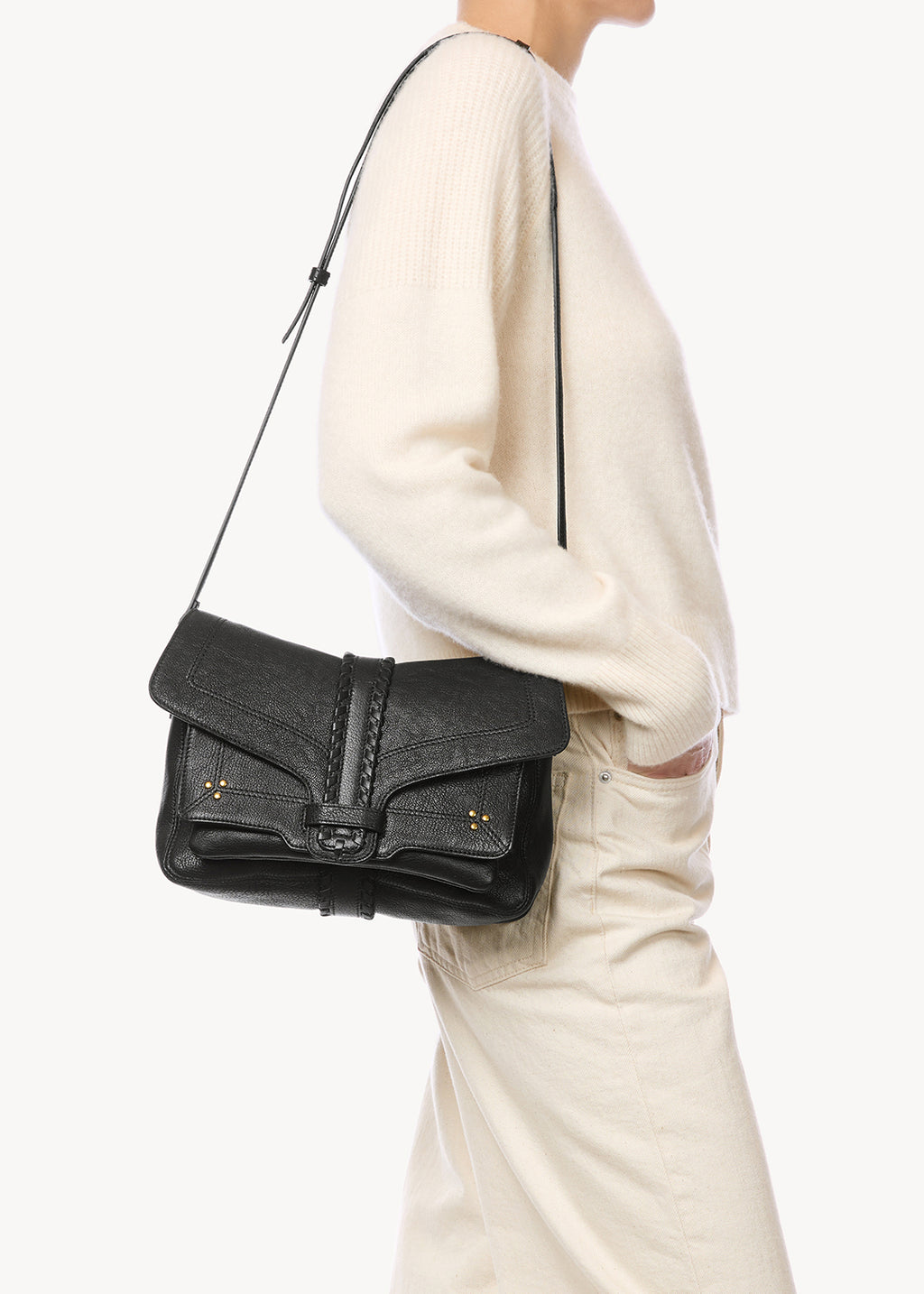 Sac Harry M Chèvre Noir Grainé