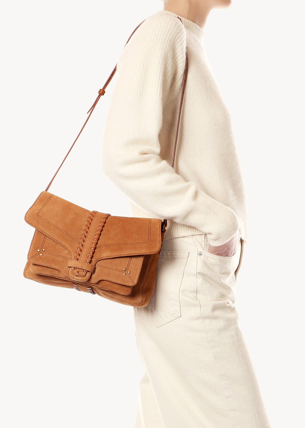 Sac Harry M Croûte Velours Caramel