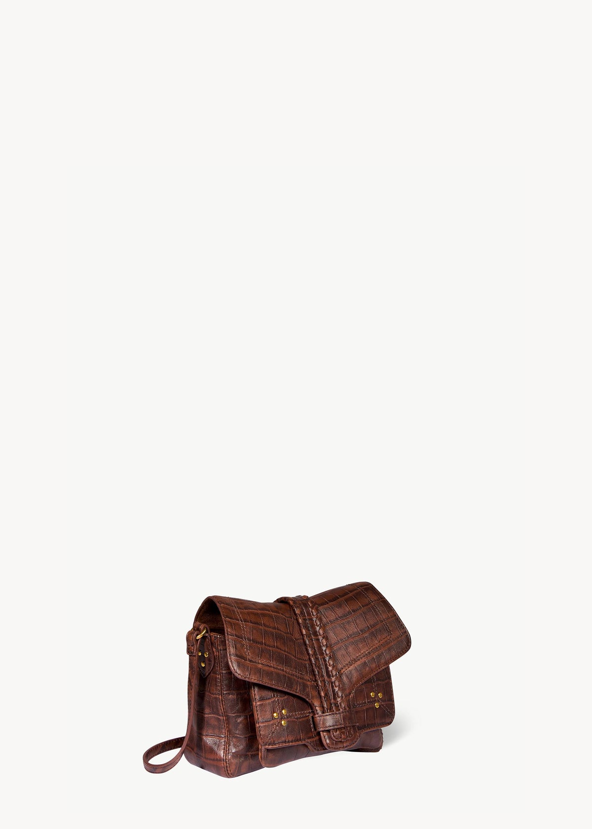 Sac Harry S Mouton Imprimé Croco Cigare