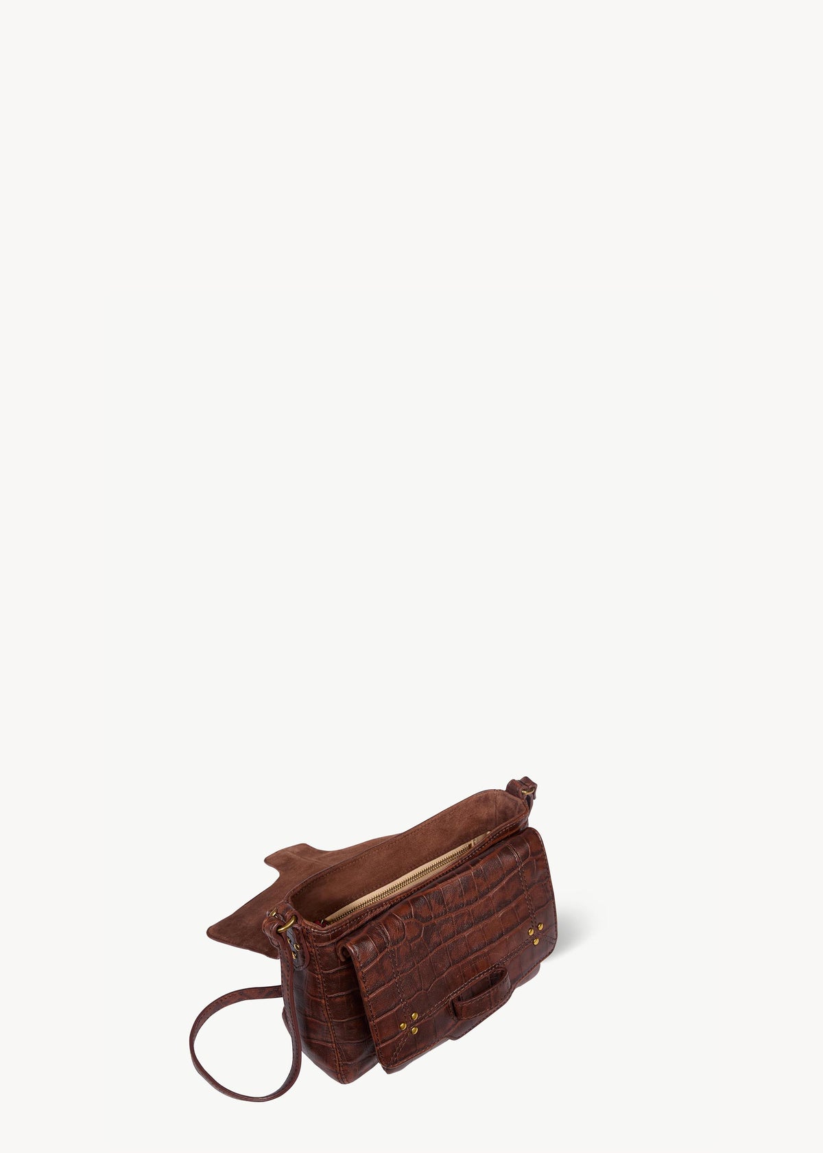Sac Harry S Mouton Imprimé Croco Cigare