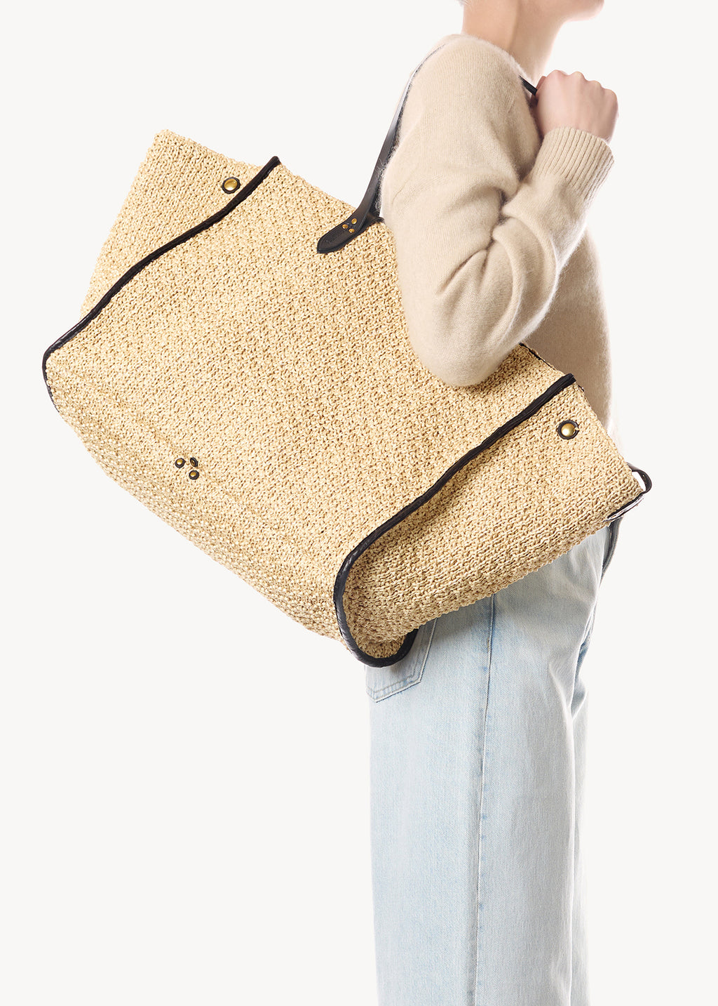 Sac Cabas Léon L fibres recyclées effet raphia