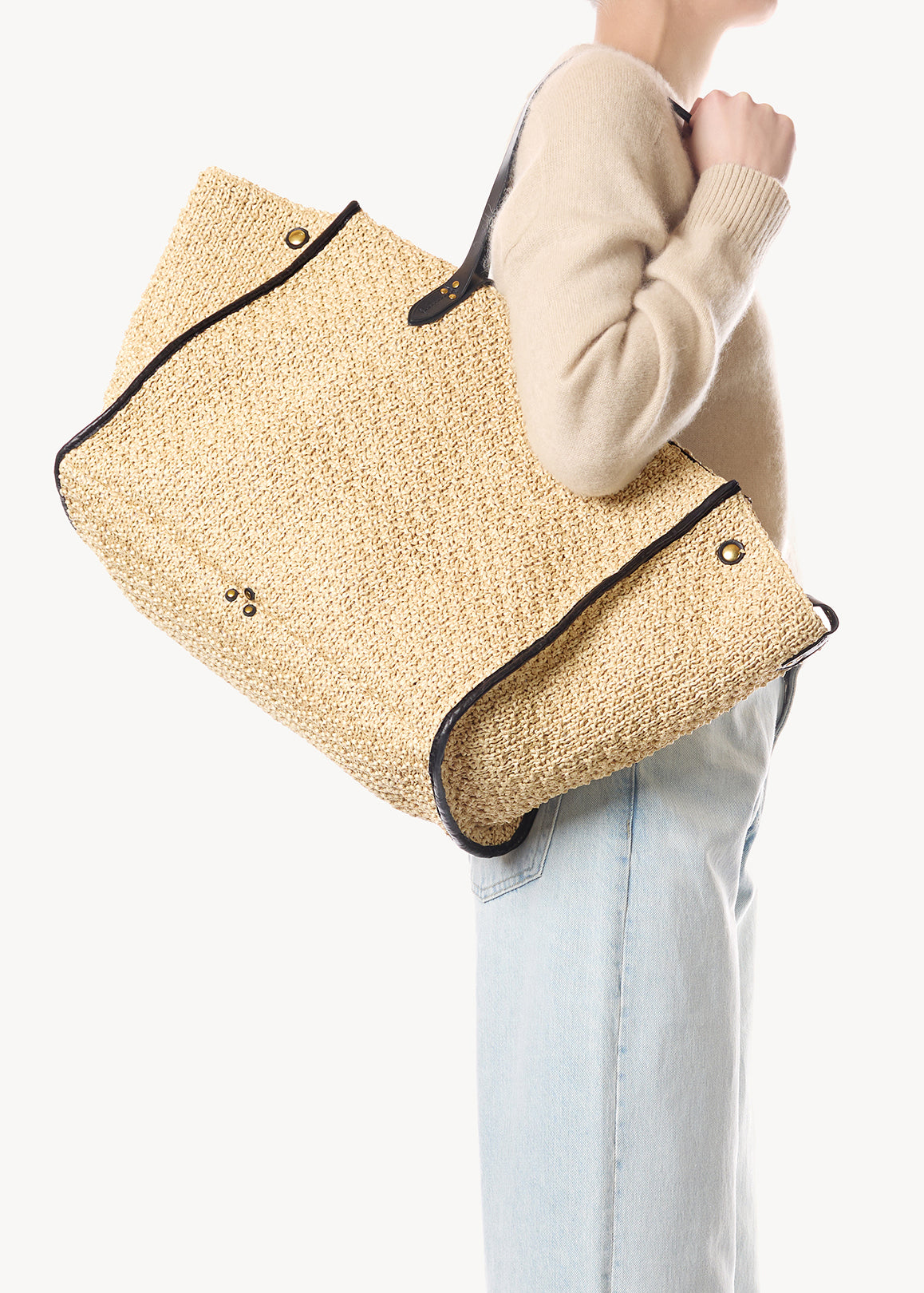 Sac Cabas Léon L fibres recyclées effet raphia