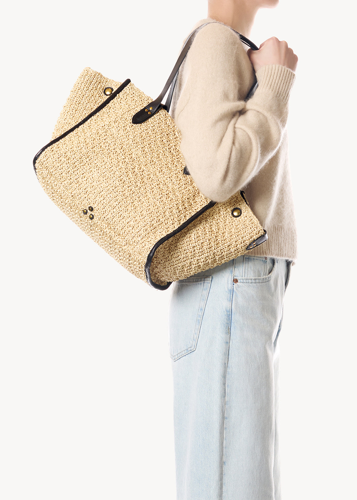 Sac Cabas Léon M fibres recyclées effet raphia