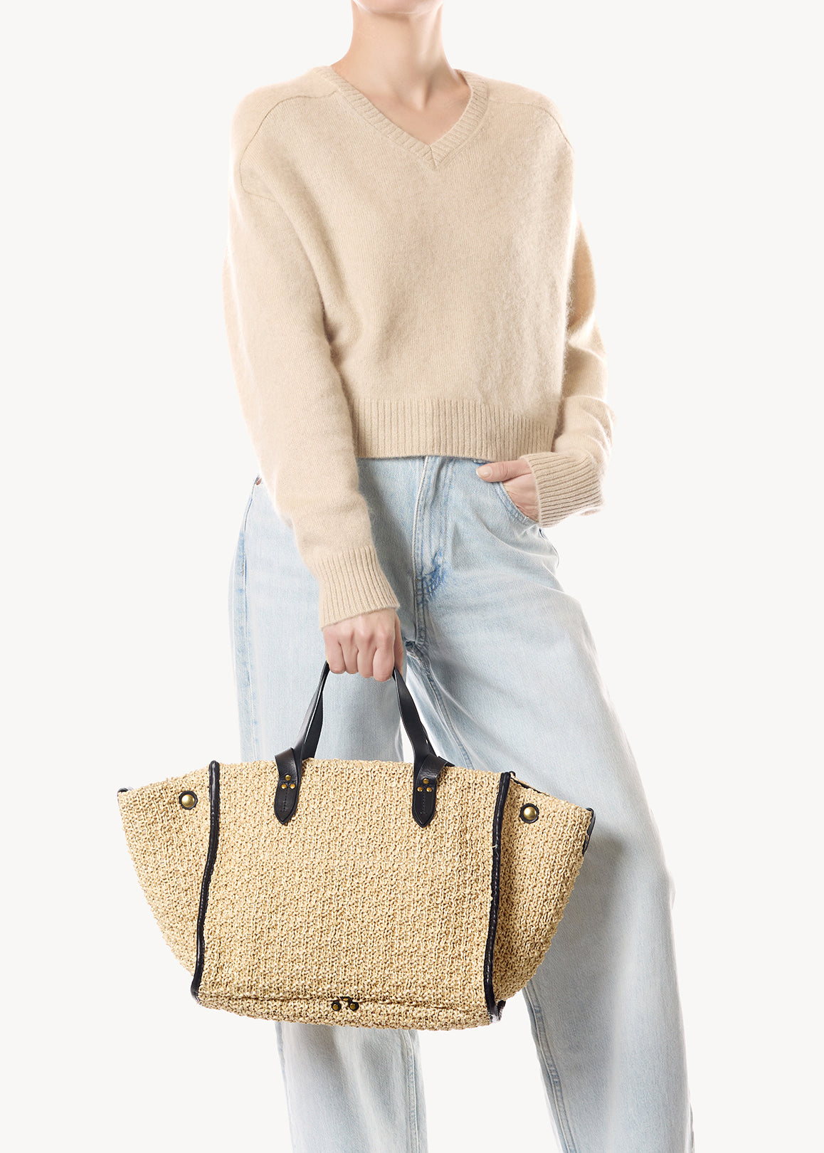 Sac Cabas Léon M fibres recyclées effet raphia
