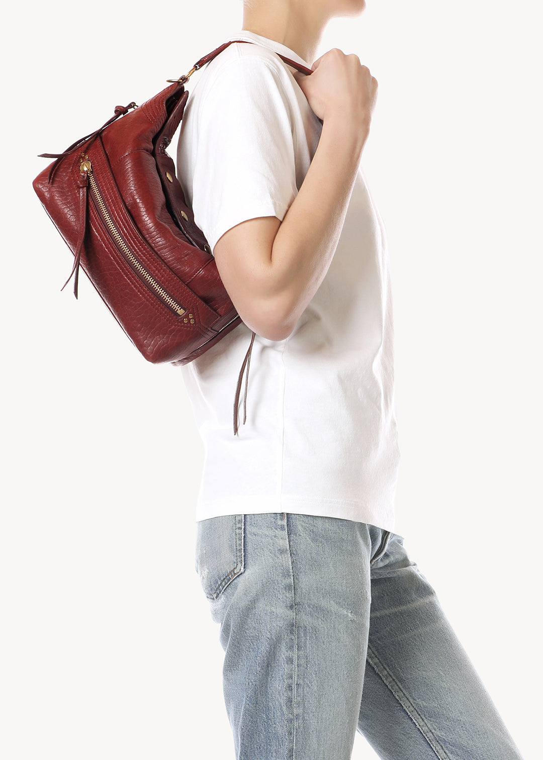 Sac Lucky Hobo Agneau Bubble Burgundy