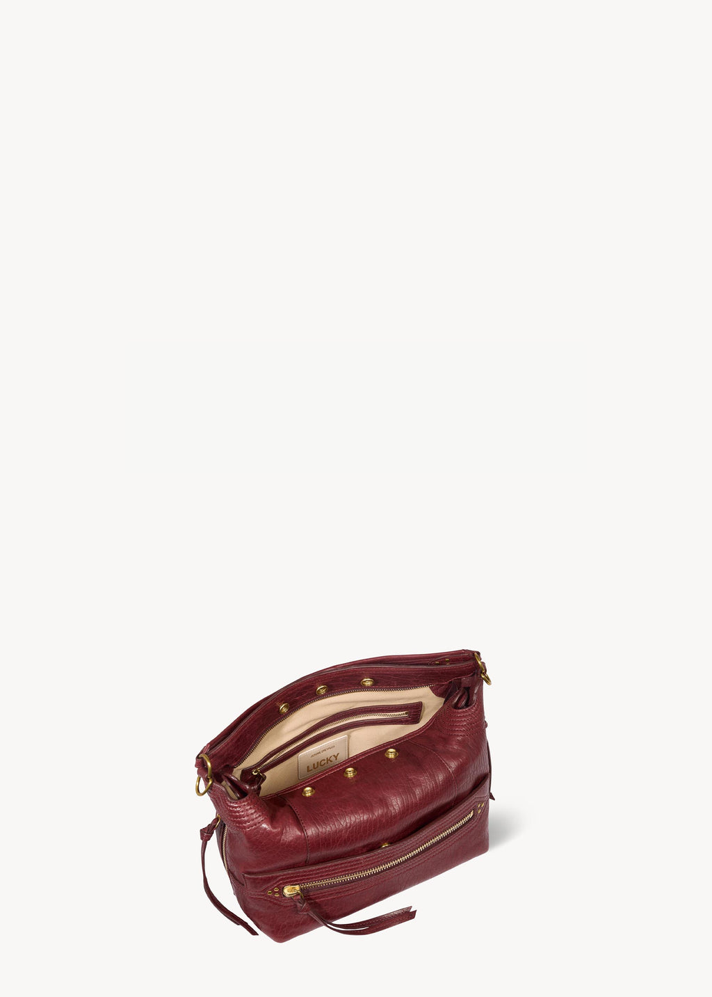 Sac Lucky Hobo Agneau Bubble Burgundy