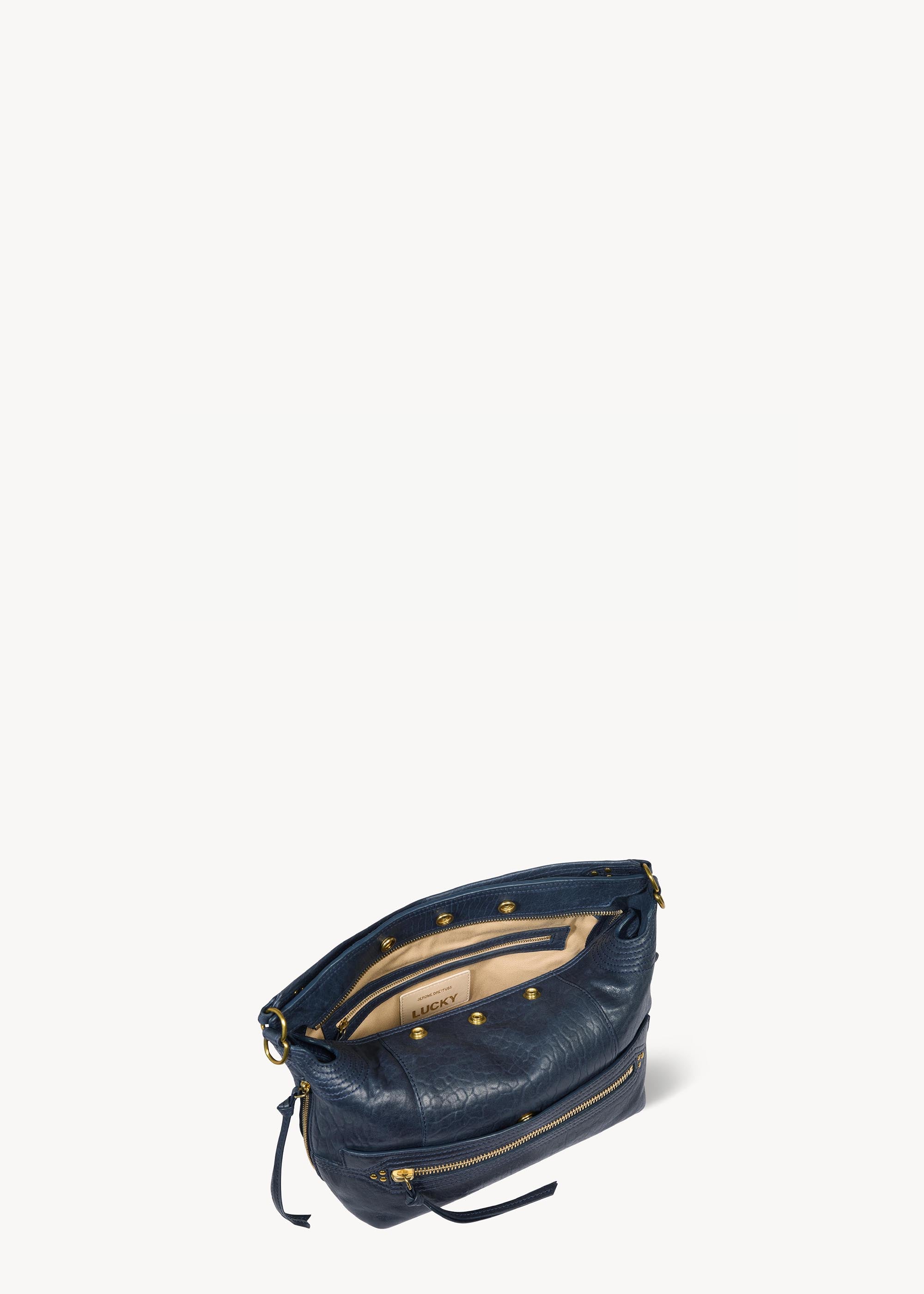 Sac Lucky Hobo Agneau Bubble Night Blue