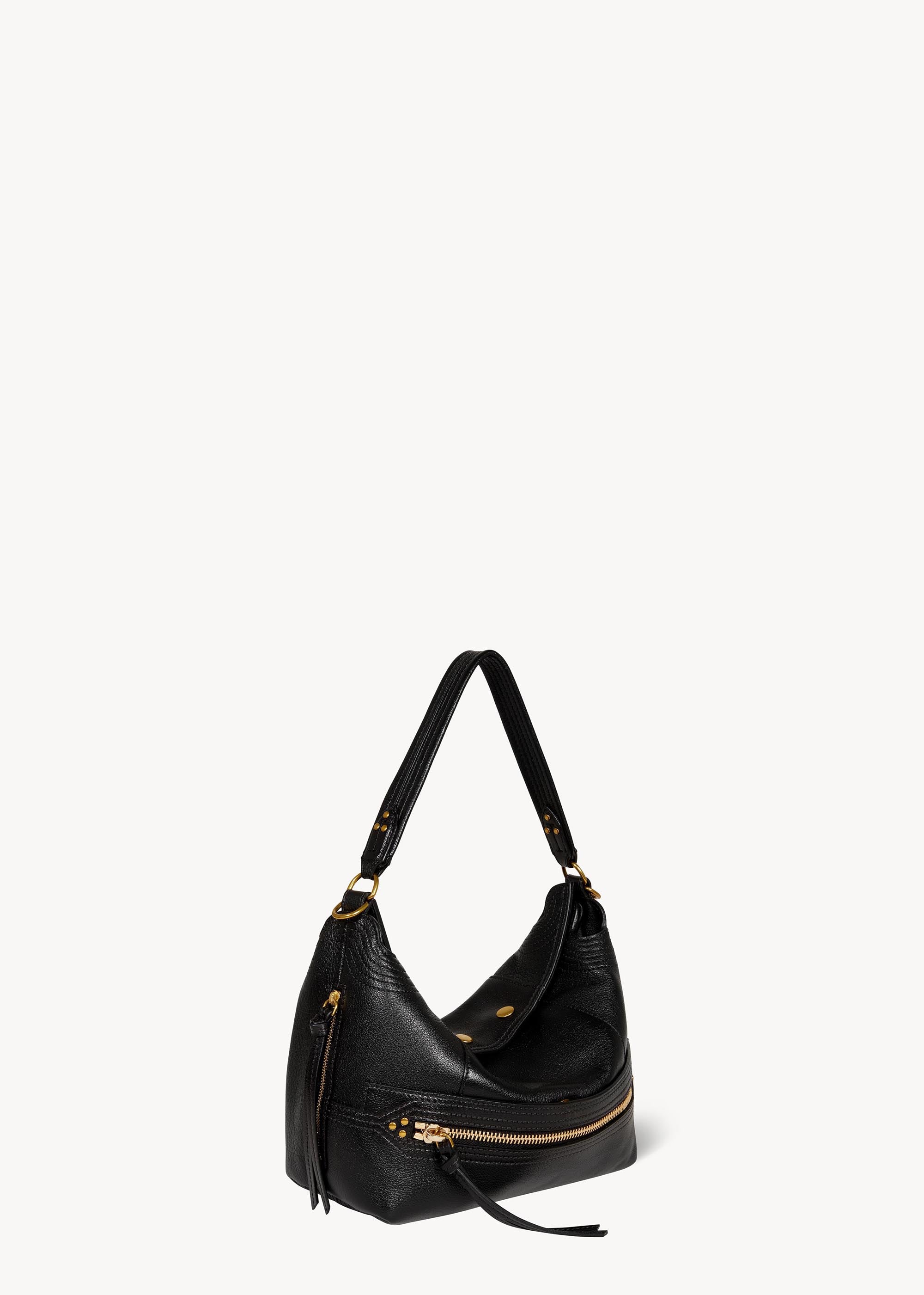 Sac Lucky Hobo Buffle Noir Brass