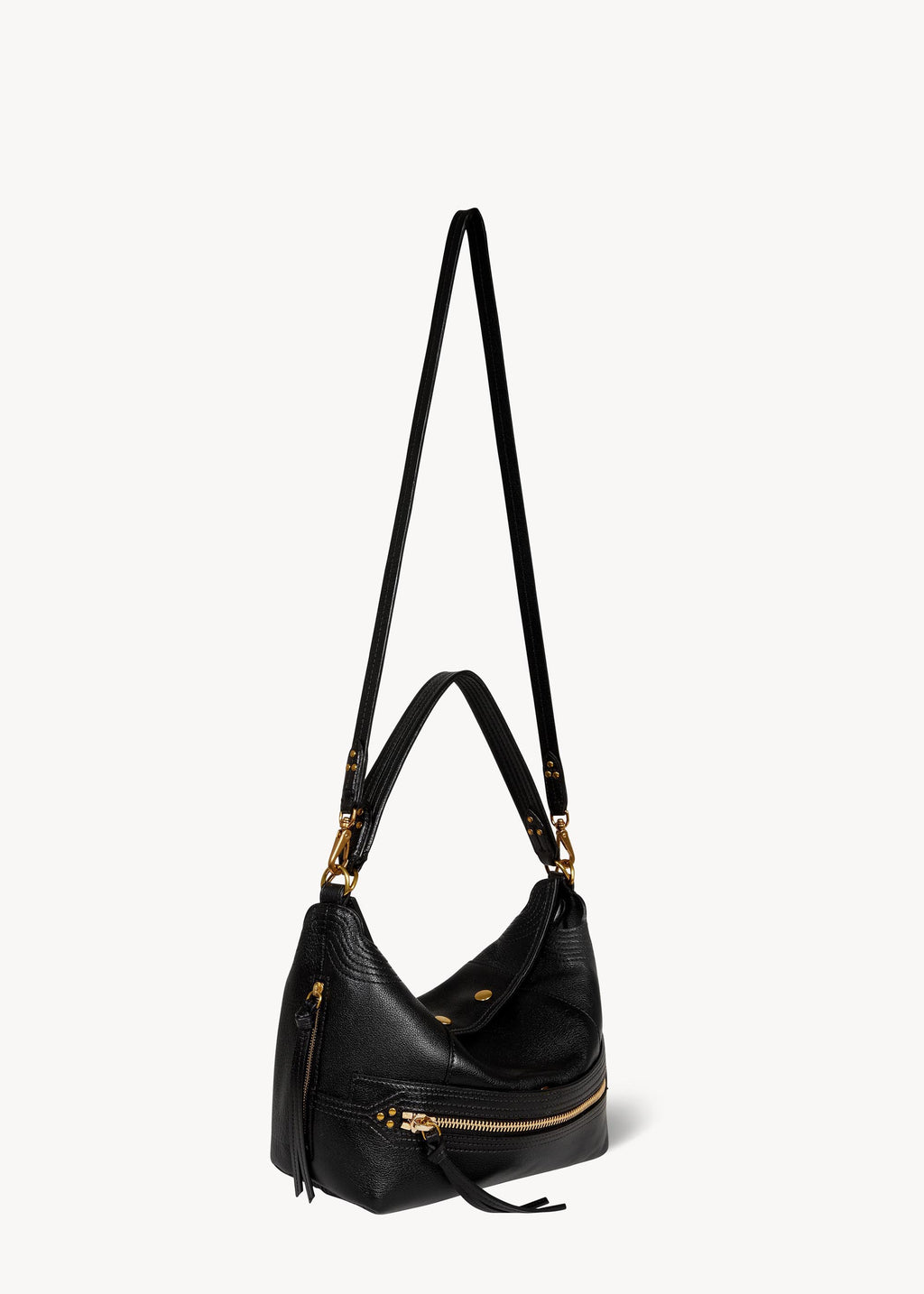 Sac Lucky Hobo Buffle Noir Brass