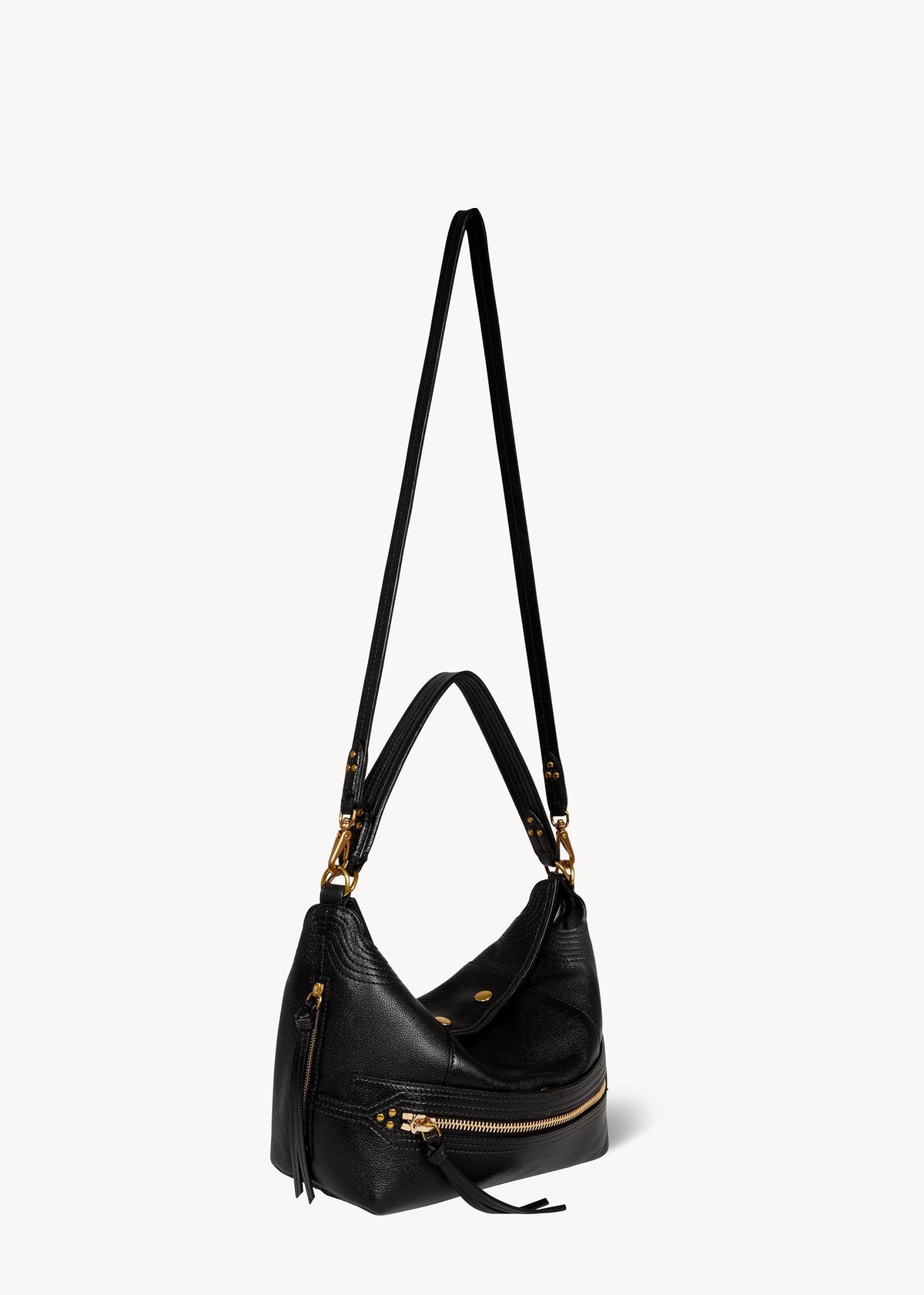 Sac Lucky Hobo Buffle Noir Brass