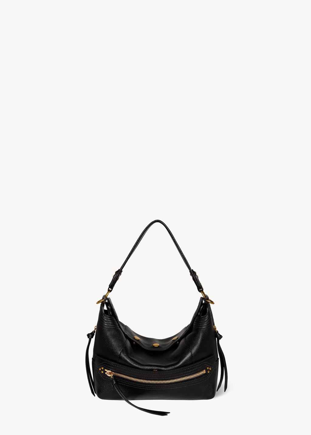 Sac Lucky Hobo Buffle Noir Brass
