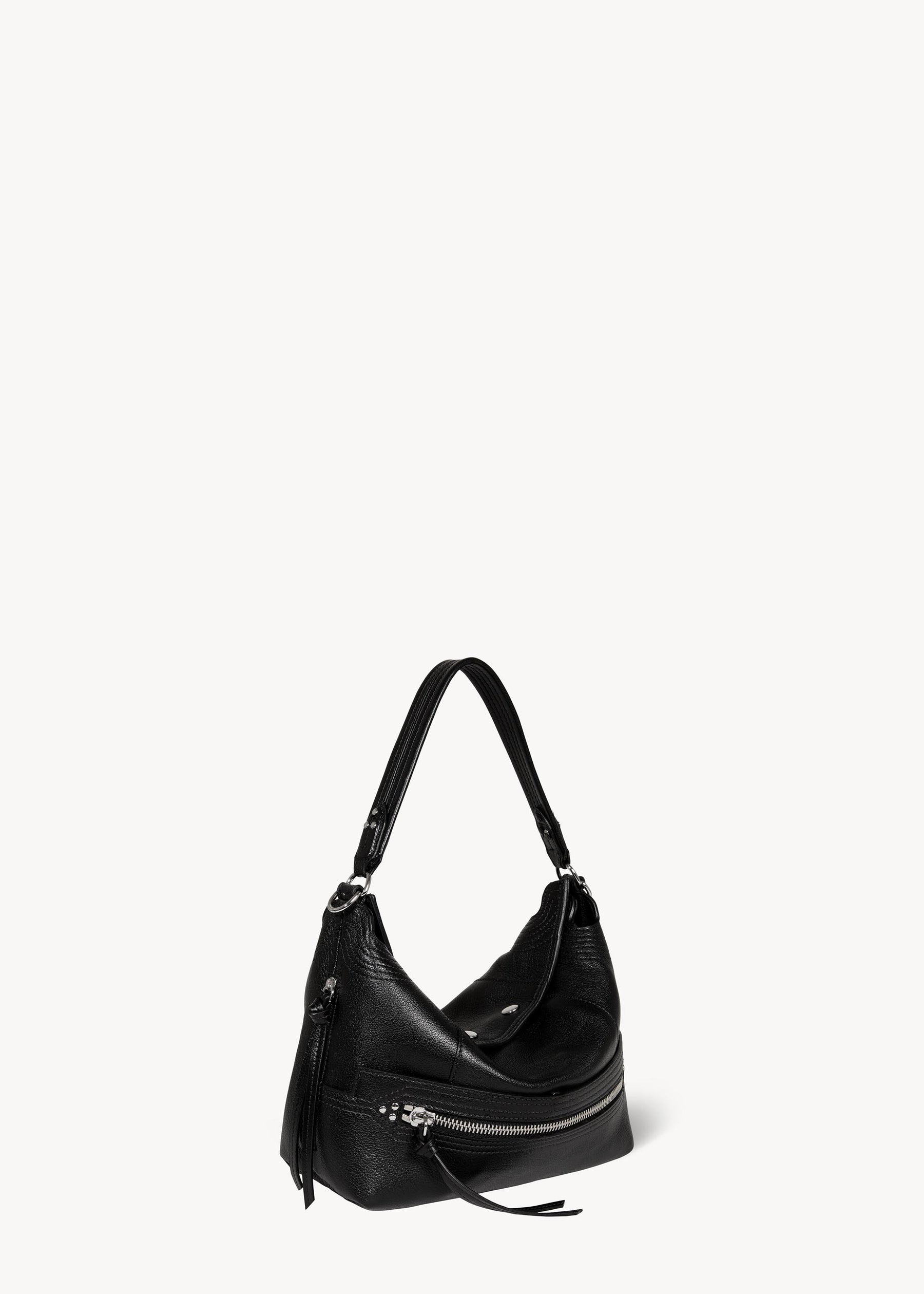 Sac Lucky Hobo Buffle Noir Silver