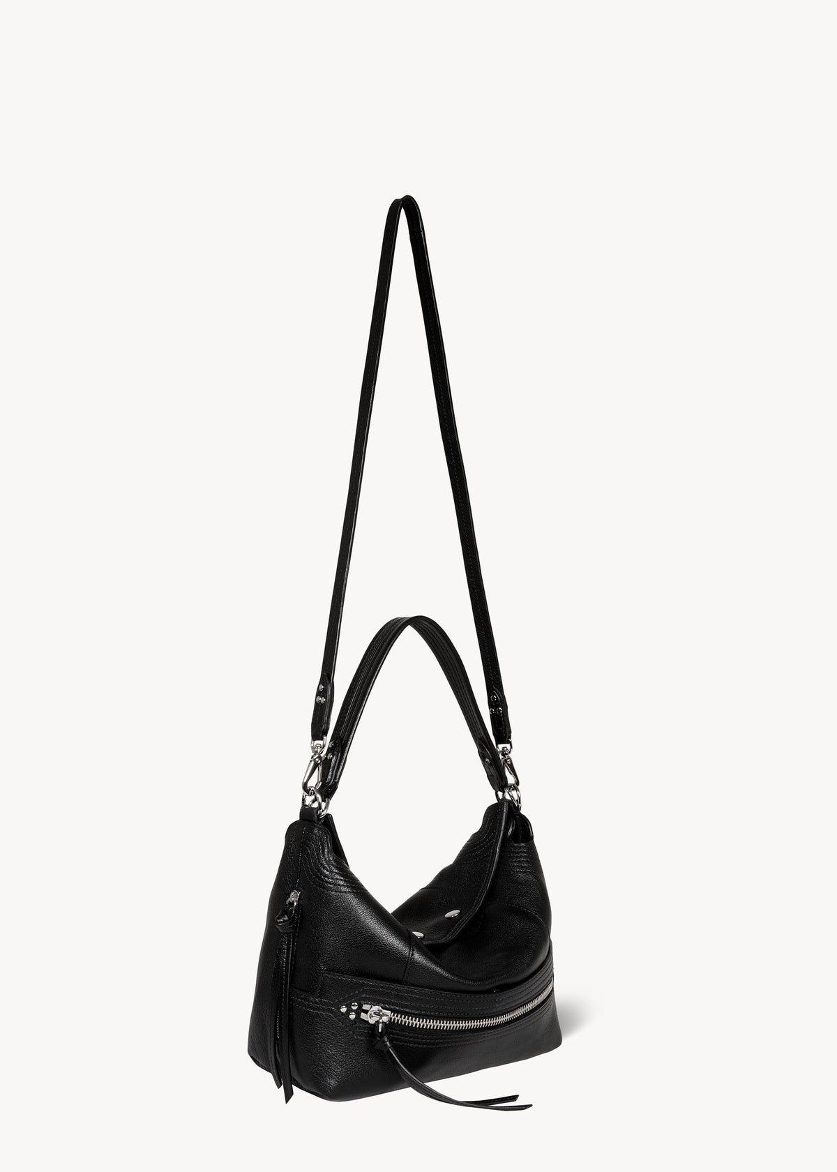 Sac Lucky Hobo Buffle Noir Silver