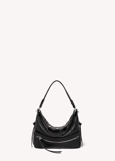 Sac Lucky Hobo Buffle Noir Silver