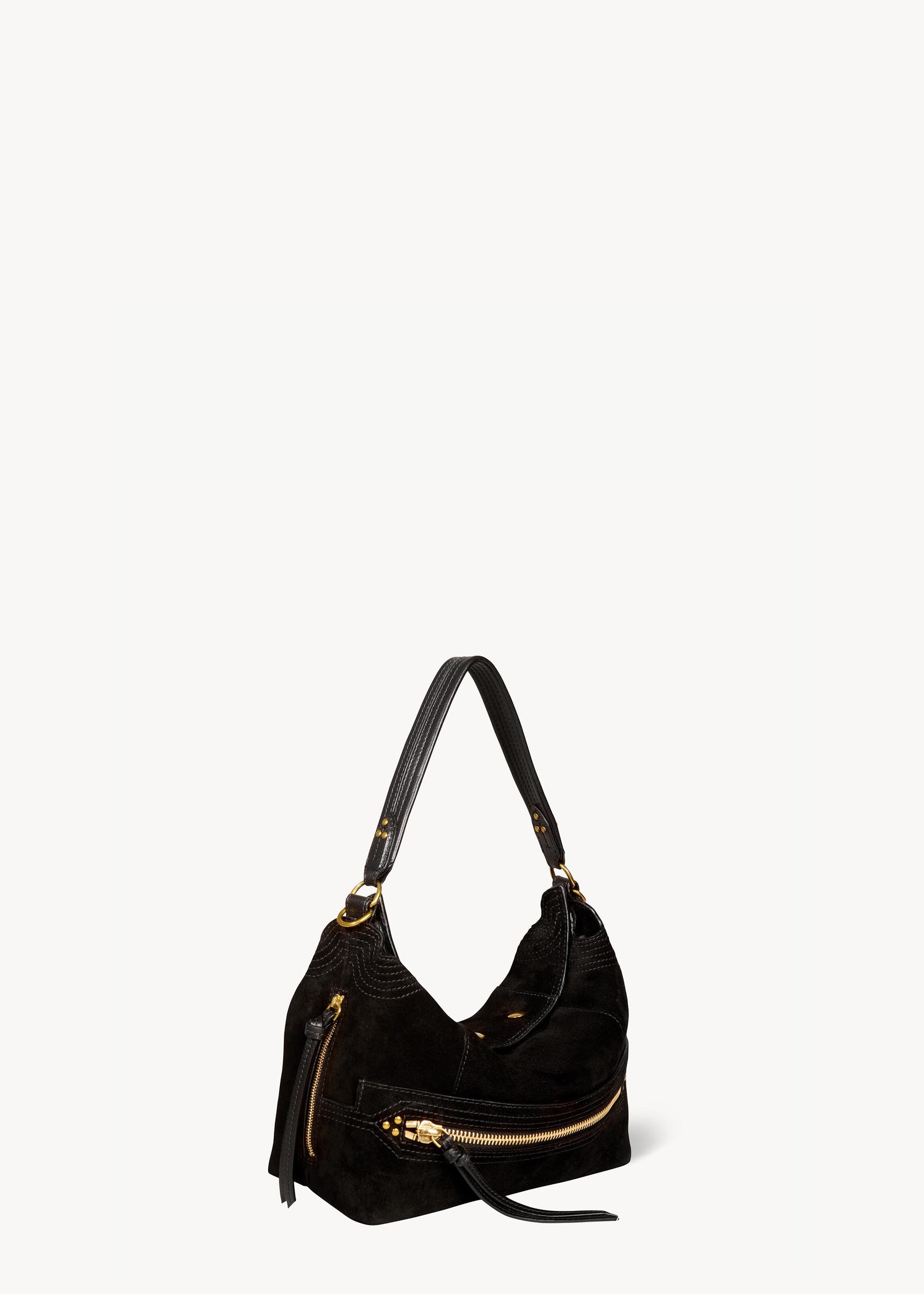 Sac Lucky Hobo Croûte Velours Noir
