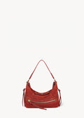 Sac Lucky Hobo Croûte Velours Rouille